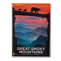 Great Smoky Bear Crossing Metal Magnet
