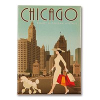 Chicago Michigan Avenue Metal Magnet