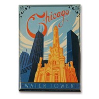 Chicago Water Tower Metal Magnet