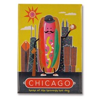 Chicago Hotdog Metal Magnet
