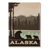 AK Bear Lake Family Metal Magnet