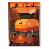 AK Camping Nature Lovers Metal Magnet