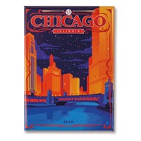 Celebrate Chicago Metal Magnet