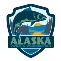 Alaska Salmon Emblem Sticker