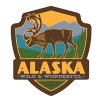 Alaska Caribou Emblem Sticker