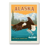 AK Eagle & Salmon Vertical Sticker