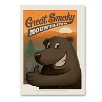 Great Smoky Cartoon Bear Vertical Sticker