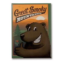 Great Smoky Cartoon Bear Metal Magnet