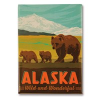 AK Wonderful Bear & Cubs Metal Magnet
