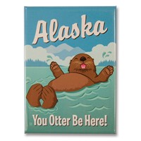 AK Otter Be Here Metal Magnet