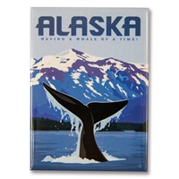 AK Whale Tail Metal Magnet