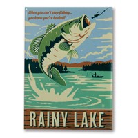 Rainy Lake Gone Fishing Metal Magnet