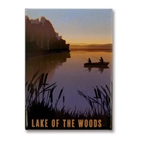 Lake of the Woods Fisherman Metal Magnet