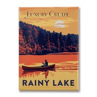 Rainy Lake Canoe Metal Magnet