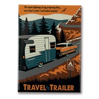 Travel by Trailer Metal Magnet
