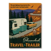 Shenandoah Travel by Trailer Metal Magnet