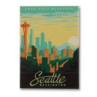 Seattle Skyline Metal Magnet