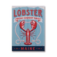 ME Lobster Fresh Caught Metal Magnet
