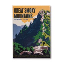 Great Smoky Chimney Tops Metal Magnet