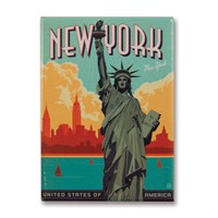 NYC Lady Liberty Metal Magnet