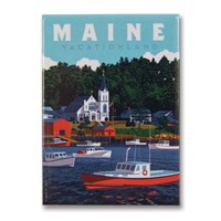 ME Vacationland Metal Magnet