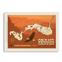 Grand Canyon Map Vertical Sticker