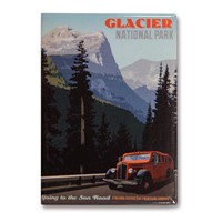 Glacier Sun Road Metal Magnet