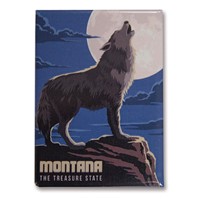 Montana Gray Wolf Metal Magnet