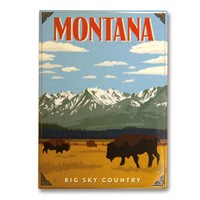 Montana Bisons Big Sky Country Metal Magnet