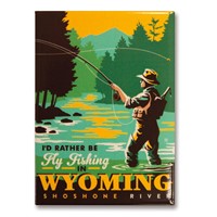 Wyoming Fly Fishing Metal Magnet