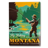 Montana Fly Fishing Metal Magnet