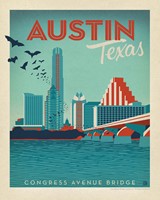 Austin, TX Congress Ave. Bridge 8" x 10" Print