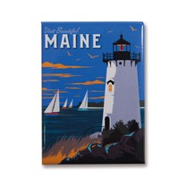 Visit Beautiful Maine Metal Magnet