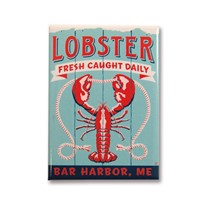 ME Lobster Bar Harbor Metal Magnet
