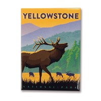 Yellowstone Bugling Elk Metal Magnet