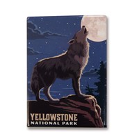 Yellowstone Howling Wolf Metal Magnet