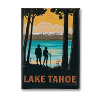 Lake Tahoe Hikers Metal Magnet