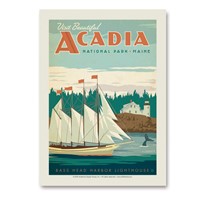 Acadia NP Bass Harbor Head Vert Sticker