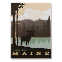 ME Moose Lake Mountains Magnet