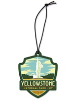 Yellowstone Old Faithful Emblem Wood Ornament