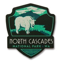 North Cascades NP Wooden Emblem Magnet