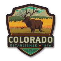 Elk CO Wooden Emblem Magnet