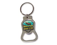 Grand Teton Moose Emblem Bottle Opener Key Ring