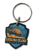 Catalina Bison Emblem Wooden Key Ring