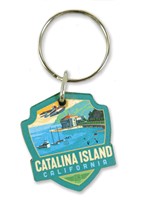 Catalina Island Emblem Wooden Key Ring