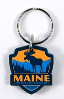 ME Moose Emblem Wooden Key Ring