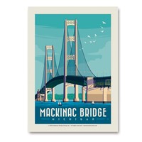 MI Mackinac Bridge Vert Sticker
