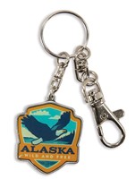 Alaska Eagle Emblem Pewter Key Ring