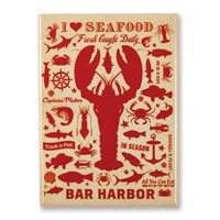 Lobster Pattern Print Bar Harbor Magnet