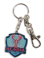 Acadia NP Lobster Emblem Pewter Key Ring
